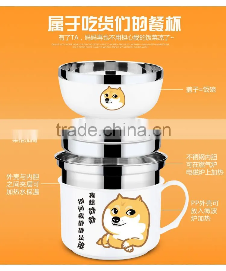 yellow stainless steel lunch ware with divided plates and bowl 2015 new and hot products
