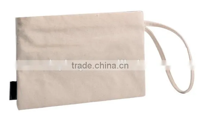 Natural plain cosmetic clutch beige toiletry bag