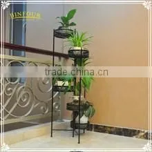 antique 3 set iron heart shape square plant stand