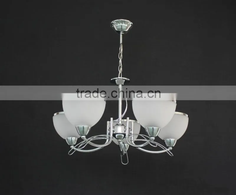 2015 NEW DESIGN WHITE GLASS BALL Retro rustic Chandelier wrought iron lighting fixture