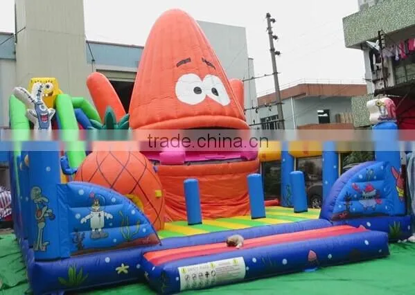 Combination Castle inflatable, super spongebob inflatable Carnival Game