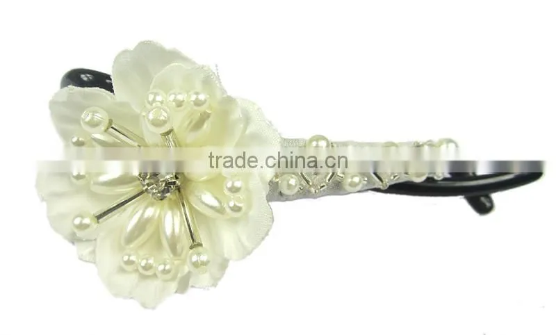 New Fashion Delicate Flower banana hair clip Pearls Hairclips