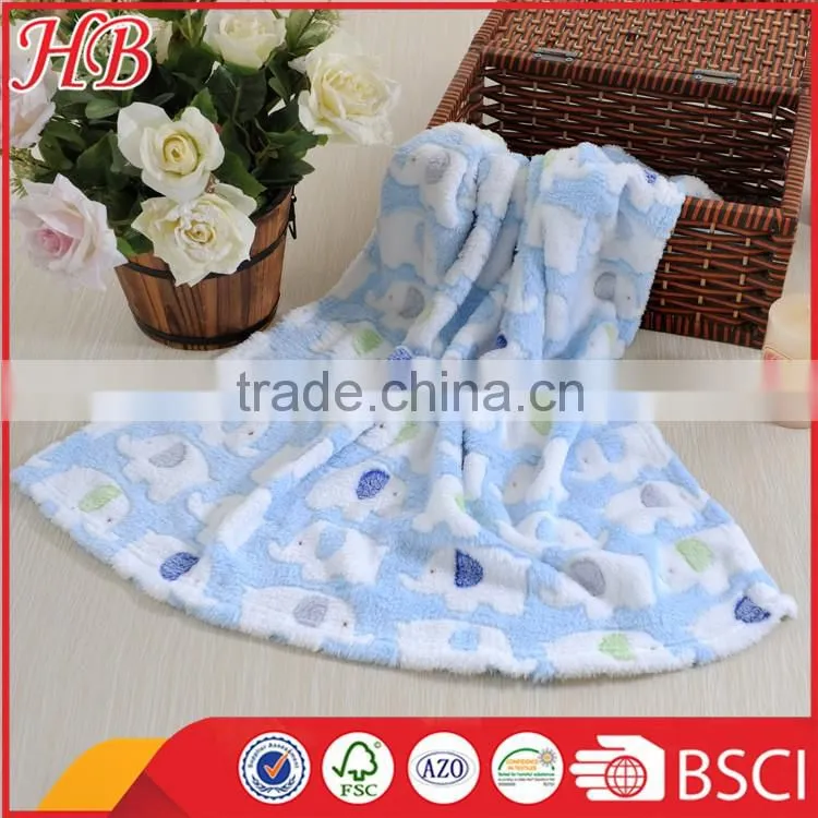 fashion cute jacquard coral fleece baby blanket