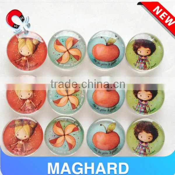 Customized crystal glass fridge magnet for souvenir and promotion