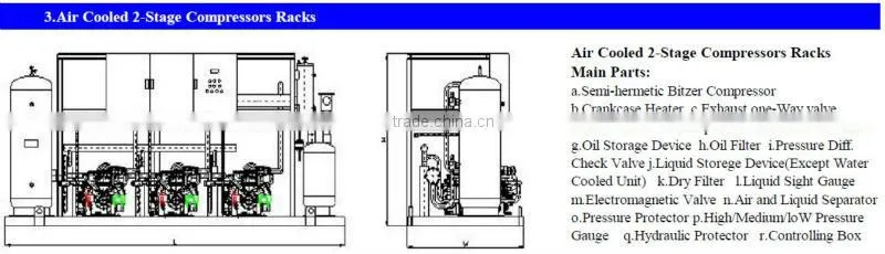 JZBBS Superior Quality and Efficiency Water(Air)Cooled Condensing Unit for Refrigeration Freezer and Cold Rooms