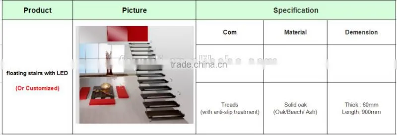 Decorative indoor customized wooden floating staircase manufacturer--YUDI