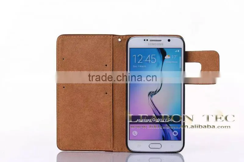 2015 New Design Hot new galaxy s6 case, 2015 for samsung galaxy s6 leather case
