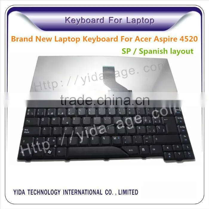 Replace Spanish layout Laptop Keyboard For Acer As 4520 black color