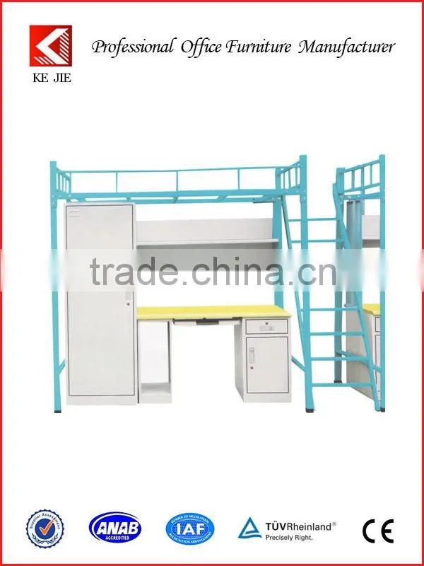 High Quality Student Bunk Bed with Desk , Stainless Steel Shop Bunk Bed