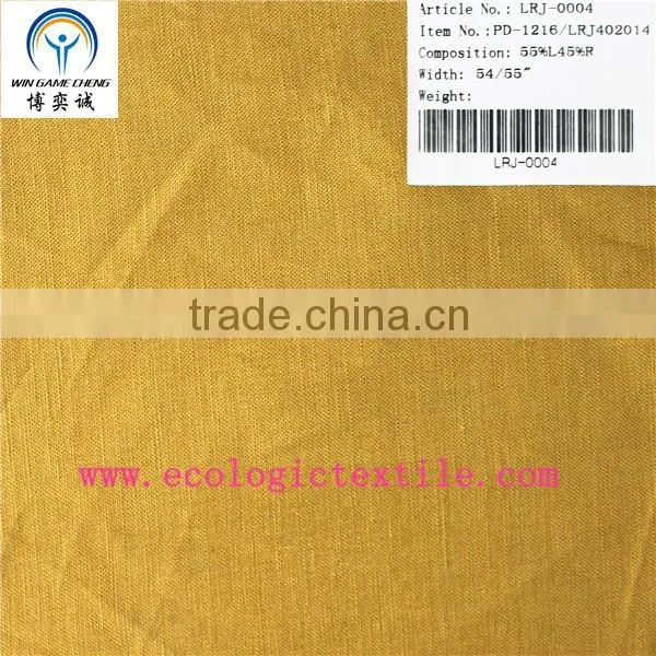 linen and rayon piece dyed plain fabric