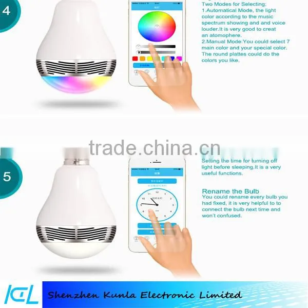 Bluetooth wireless light bulb Cell Phone Wireless Control 7W E27