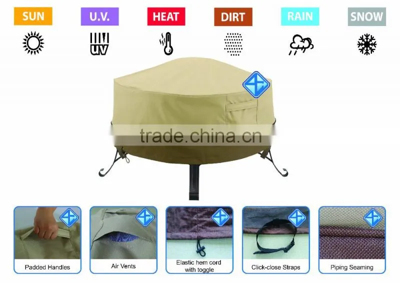 Heavy wholesale waterproof full coverage fire pit cover