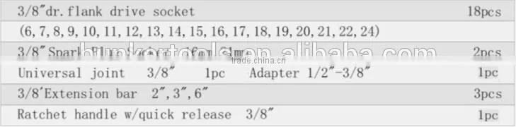 26pcs 3/8"Series carrepair tools set