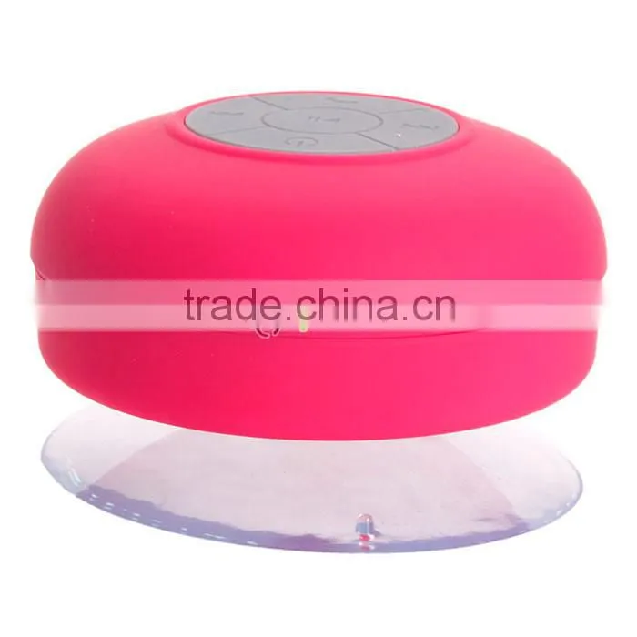 Waterproof Mini Bluetooth Speaker With Suction Cup Rose Red