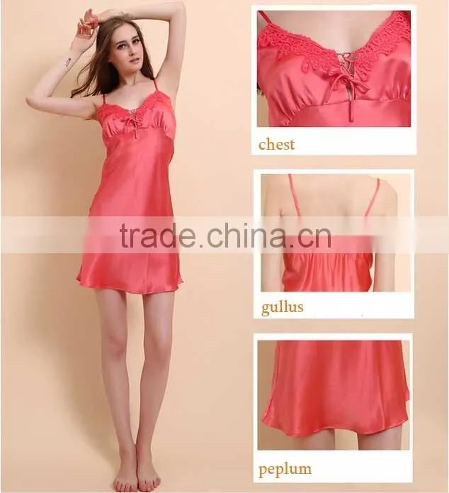 2015 newest style fashion 100% sexy silk nightwear women wholesale china
