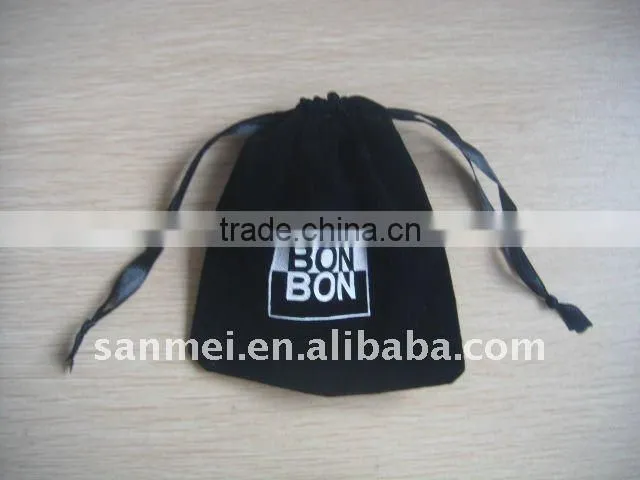 classic black jewelry pouch soft velvet bag