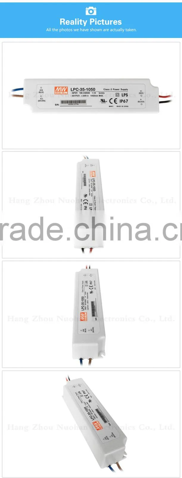 MeanWell low cost switching Power Supply LPC-35-1050 35W 1050ma constant current led driver