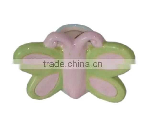 Manufacture handcrafted butterfly Pot Blue Ceramic oil burner