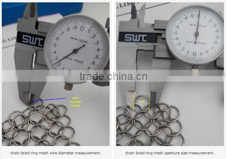 Chain braid ring mesh for building exterior and interior decoration