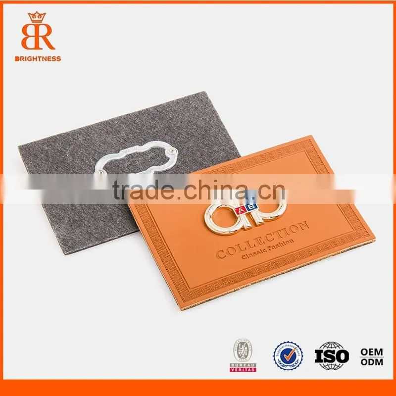 Embossed leather patches pu labels for jeans china