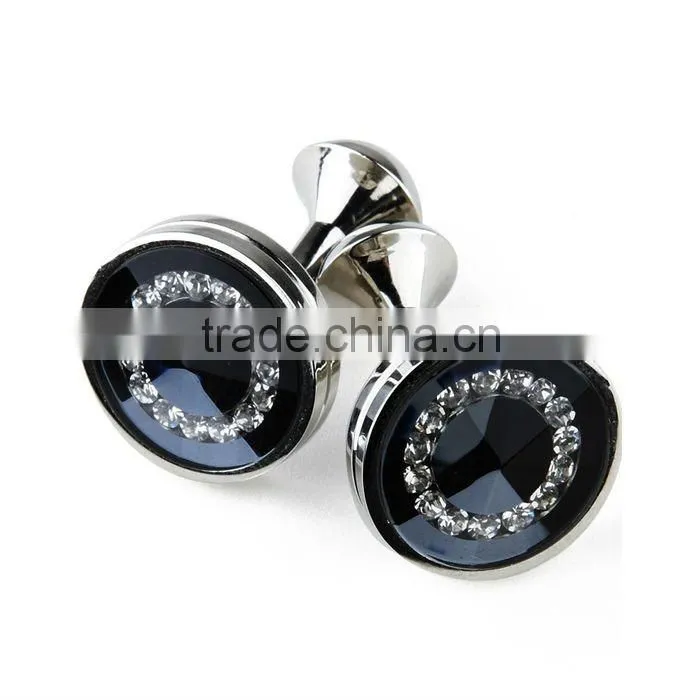 High quality men cufflink/Stainless steel cufflinks/crystal cufflink
