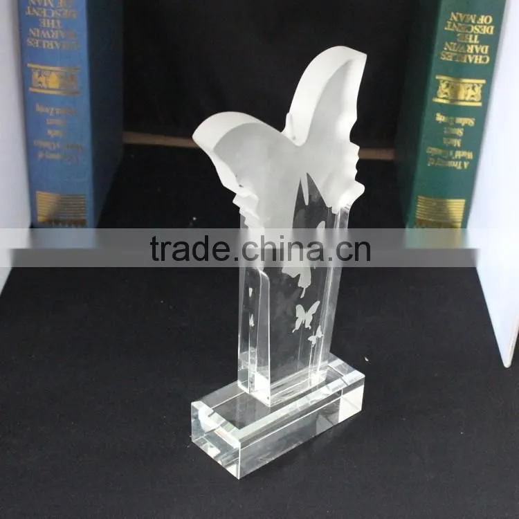 Wholesale butterfly shape crystal unique new design award desktop decoration
