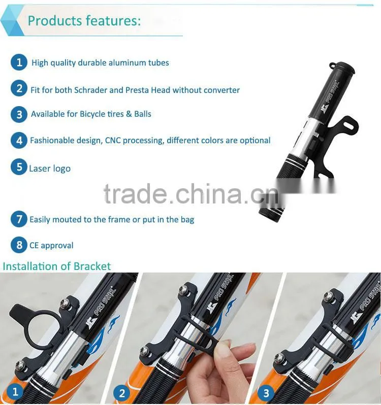 Bicycle pump with hiding air tube inside sports equipment body fitness