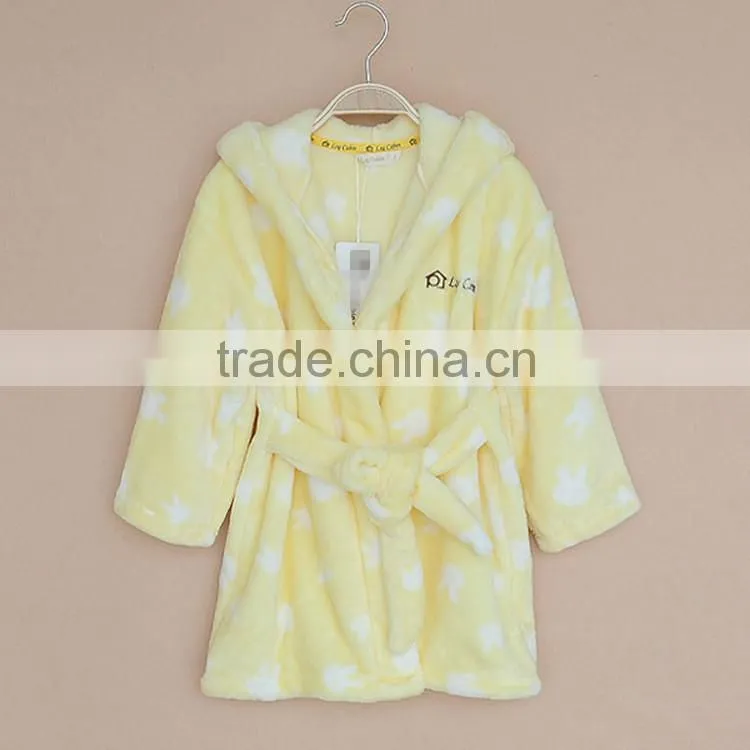 Printing Plush fleece bathrobe Pajama Fleece gowns for Kids