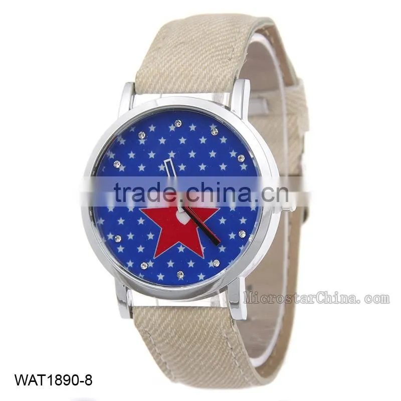 NEW Vintage Star Jean Canvas Wrist Watch