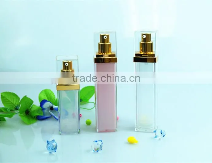 Acrylic Square Airless skin care use Pump Bottles