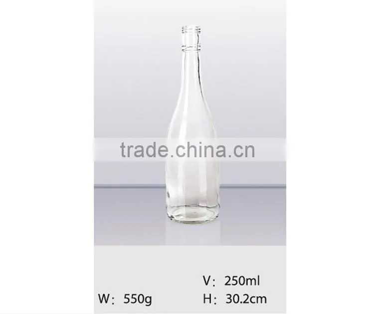 Wholesale 250ml mini food grade glass bottle for juice with cork