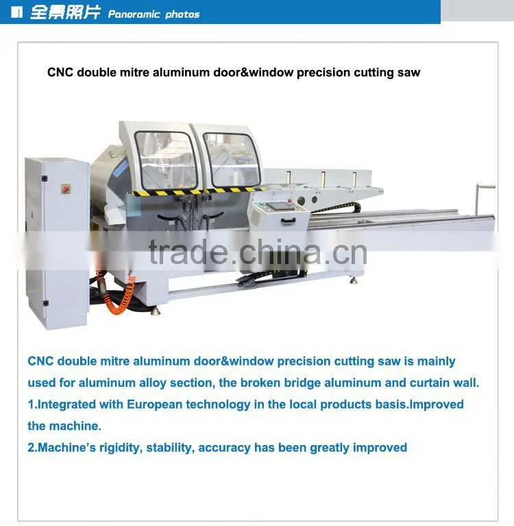 double head miter saw for cutting aluminum profile