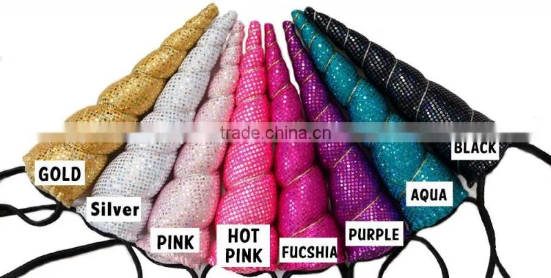 Novelty 2016 Rainbow Coloring Unicorn Plush Costume Horn Headband Unicorn Horn