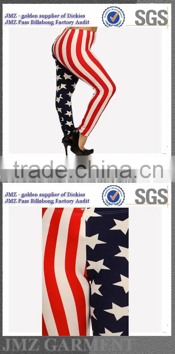 custom stretch usa flag style print capris OEM 2015 plus size