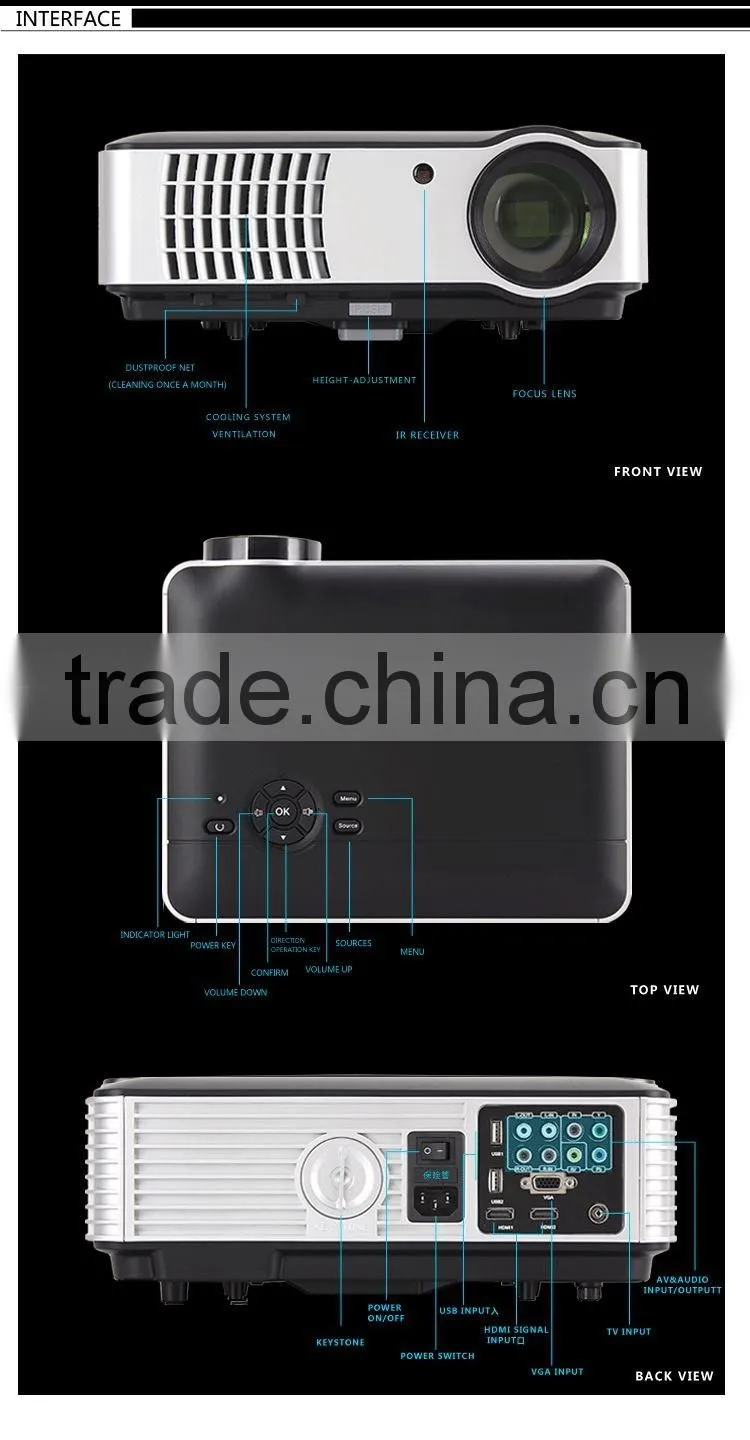 Hot selling Android projector LCD high lumens TV projector RD806 mini LED projector