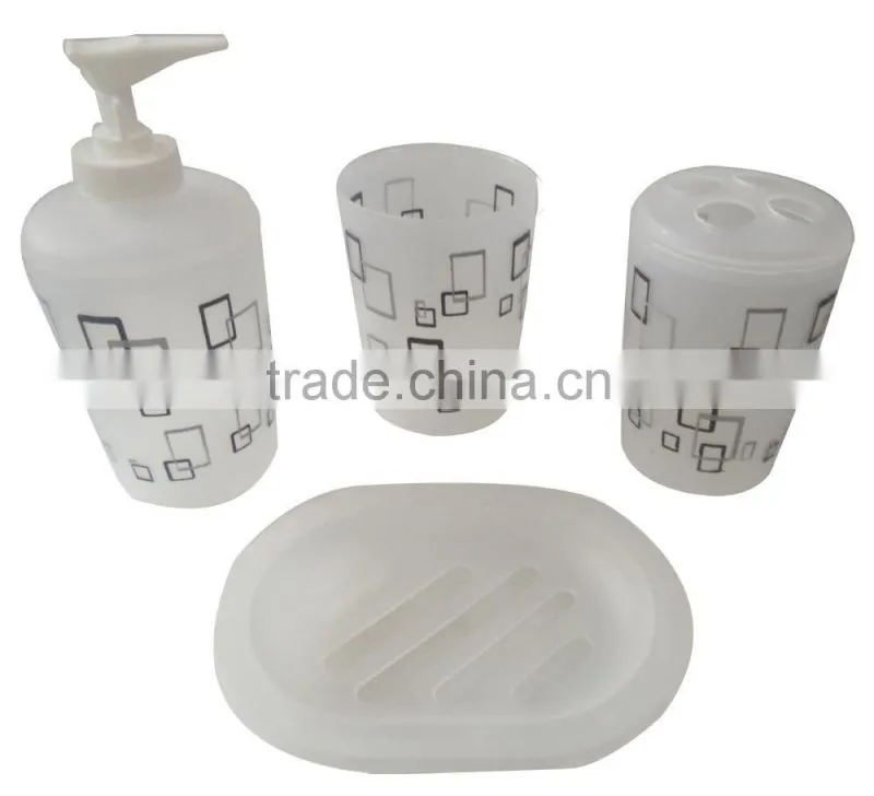 Colourful 4pcs plastic bathroom set china