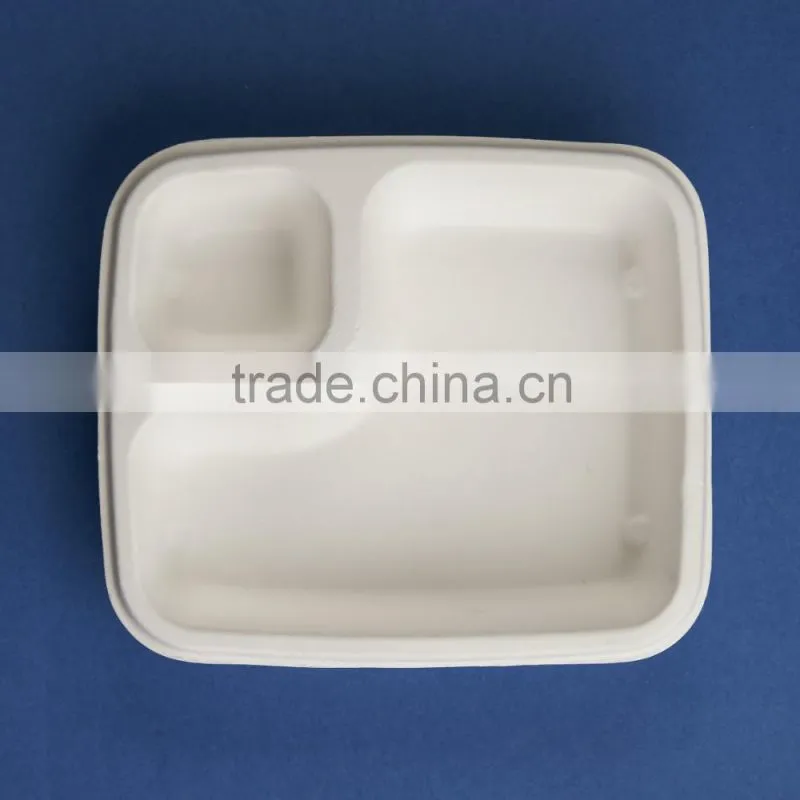 BX-76-2 Two parts rectangle disposable airline food bagasse box