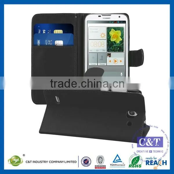 C&T Excellent Quality Most Popular Magnetic Leather Card Slot Case for Huawei Ascend G730