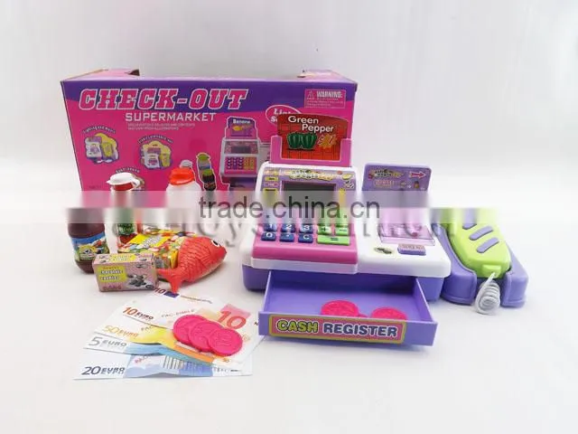 Music and light children plastic cash register electronic