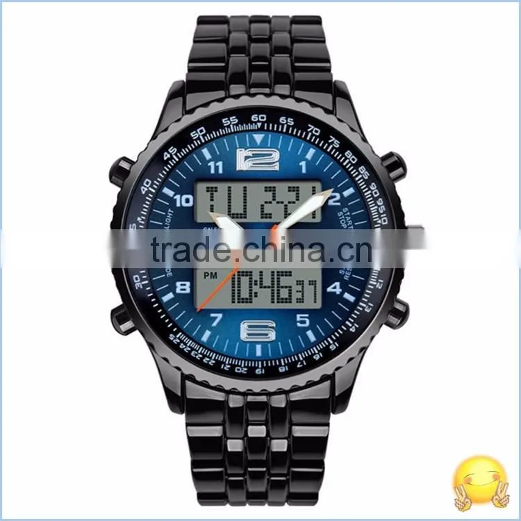 30M Water Resistant skmei New Black Metal Cheap LED Watches For Men