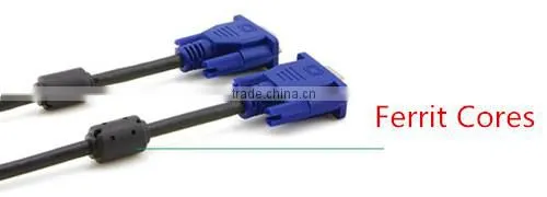 Ferrite Cores Nickel Plated VGA HD15 Male to Male Cable (6 Feet)
