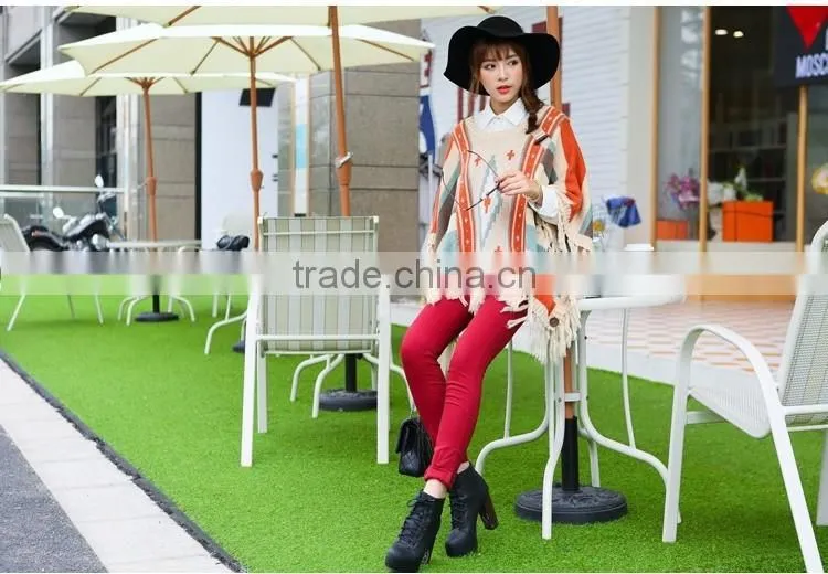 2016 hight quality poncho women knit sweater wholesale