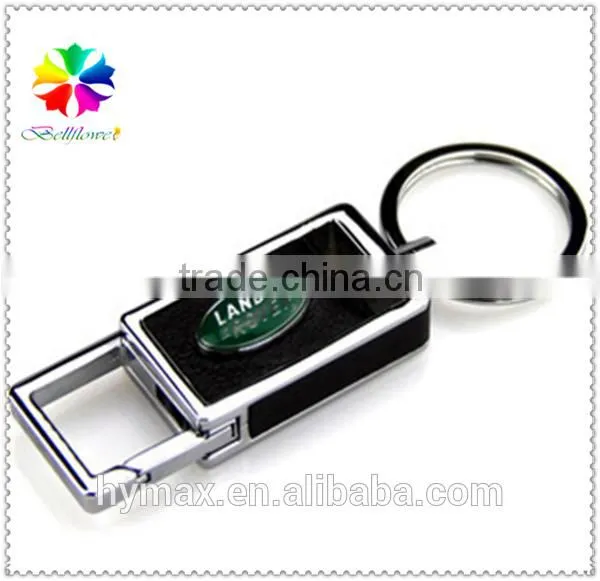famous car logo double loop metal custom keychain for gift