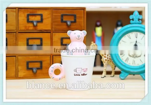 ceramic bear mug with donut handle and bear combination coffee mug