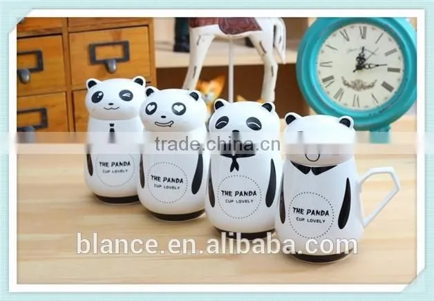 lovley panda mug with panda shape and mug with panda design lid