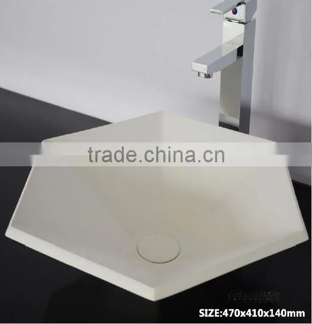 Modern Style Cabinet Wash Basins, Stone Resin bathroom Wash Basin, wall hung wash basin