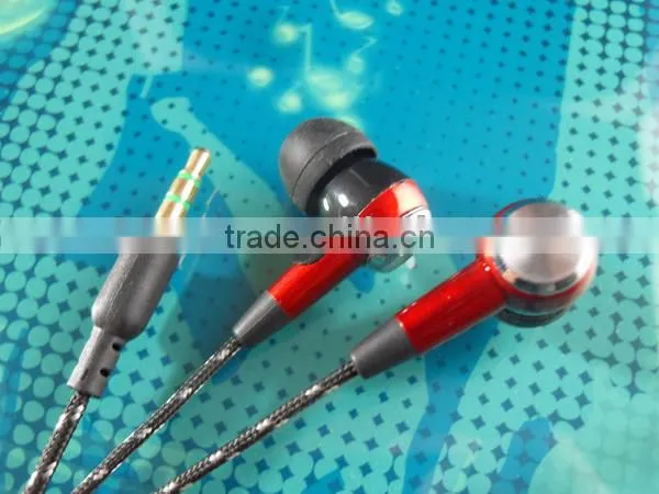 Rope braided cable earphone&earpiece football earphone from earphone facotory