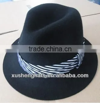 fashion factory hot sale fedora hat with brim for men and women