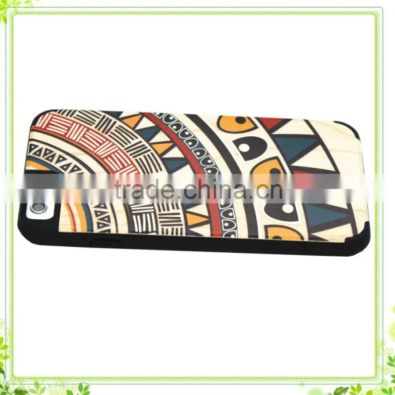 Custom Colorful Design Wood PC Cover Phone Cases For iPhone6 Case