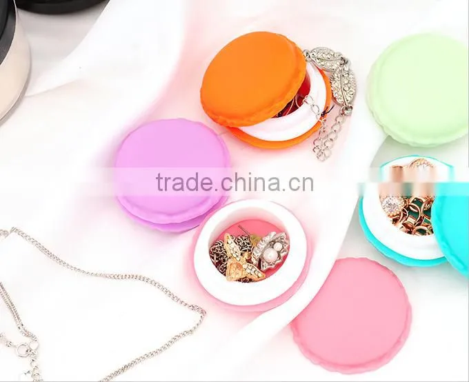 Christmas gift cute Macaron shape silicone Jewelry box,silicone Jewelry container